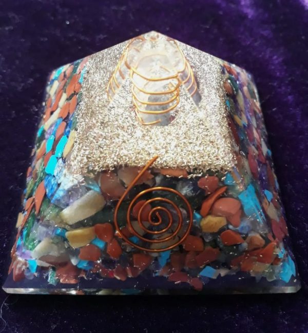 Large Chakra Orgone Pyramid Crystal